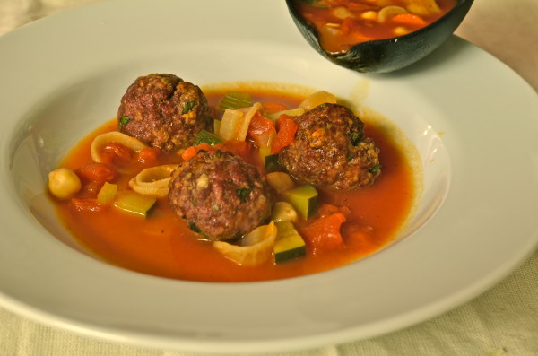 Minestrone and Meatball Soup