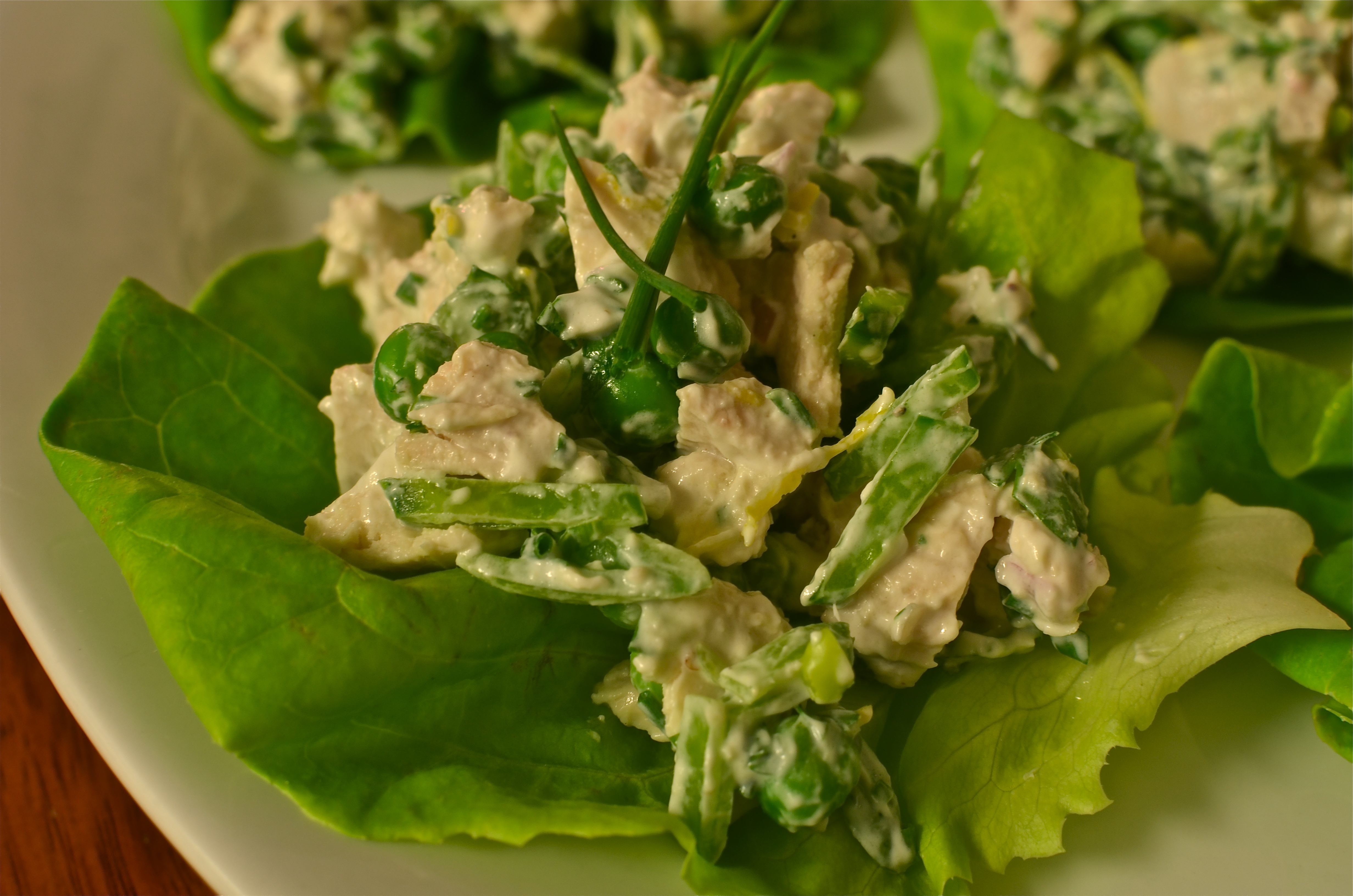 mayo-less chicken salad, no mayo chicken salad, chicken salad without mayo