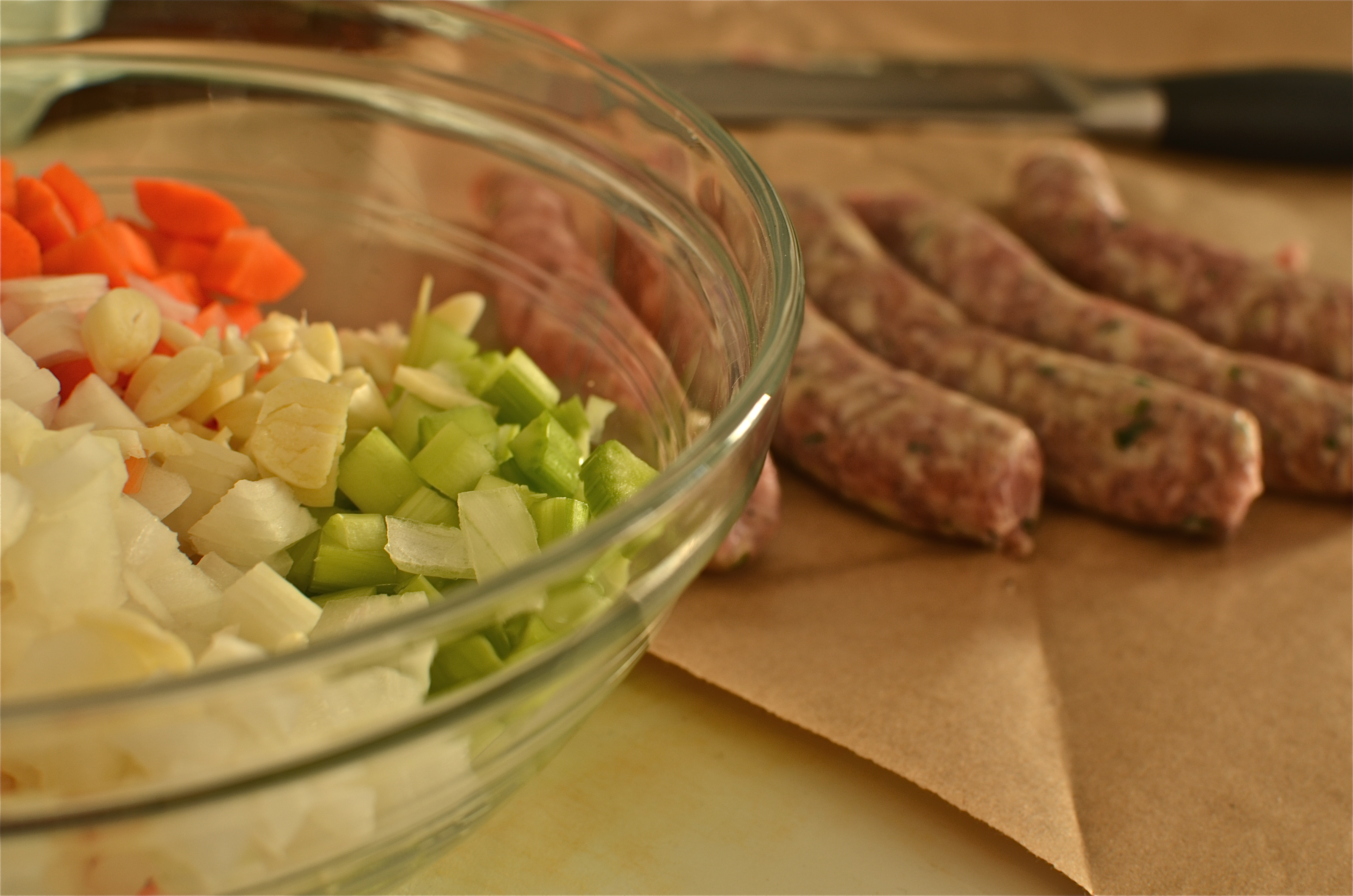 Lentil Soup with Sausage, Chard and Pecornio