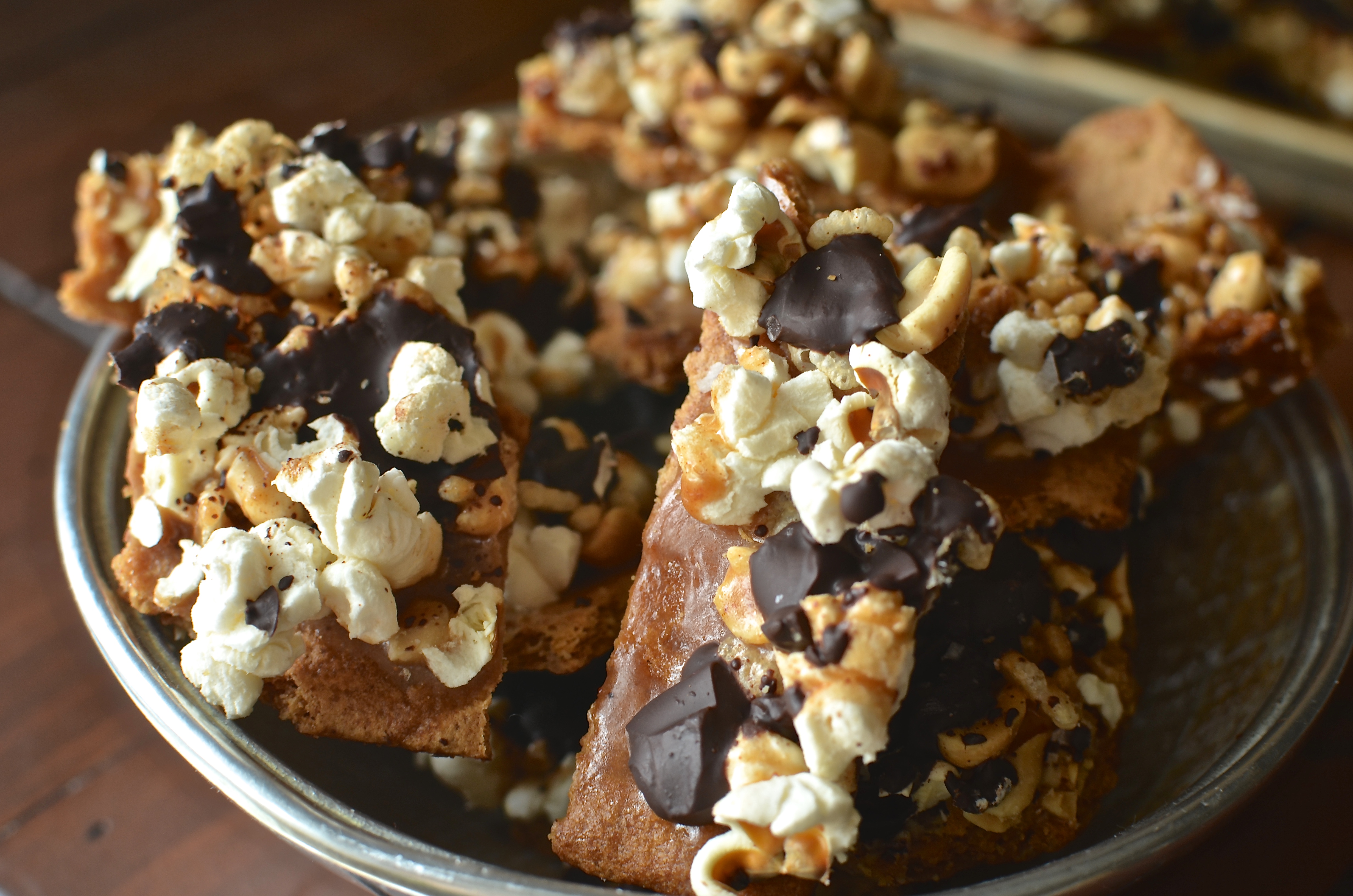 Popcorn Toffee Crack Bars