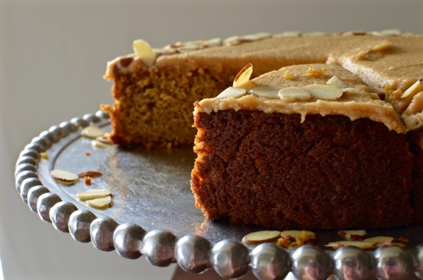 Pumpkin Almond Cake with Almond Butter Frosting