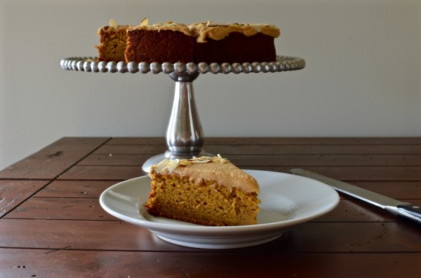 Pumpkin Almond Cake with Almond Butter Frosting